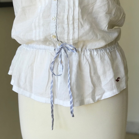 Hollister Cotton Button Down Synched Tank Top - Picture 3 of 8